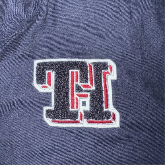 Tommy Hilfiger Battle Jacket with Chenille Logo, Size M Blue Patch Shirt - Picture 7 of 7